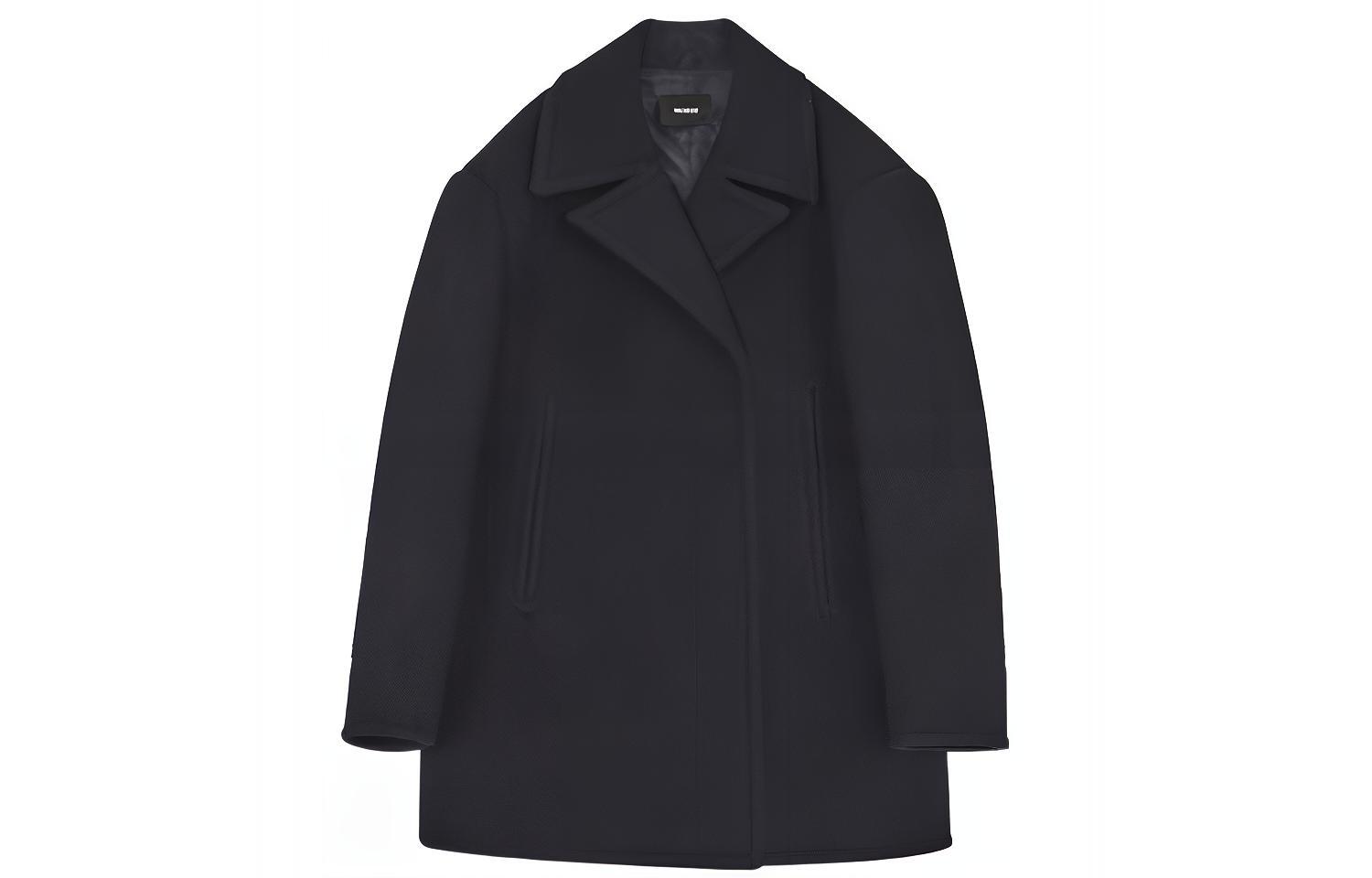 (Women) WE11DONE Solid Navy Blue Coat WD-CT3-21-018-W-NV