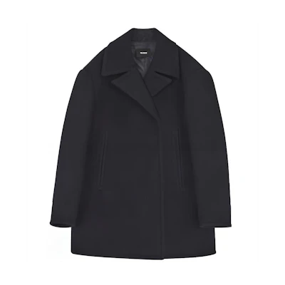(Women) WE11DONE Solid Navy Blue Coat WD-CT3-21-018-W-NV