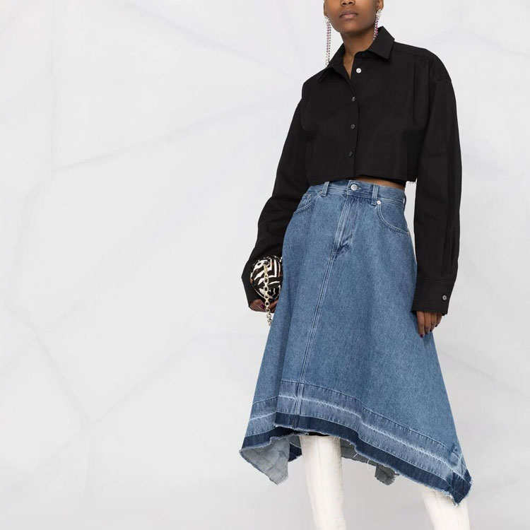 (Women) WE11DONE SS21  Black Cropped Long-Sleeve Shirt with Tie Detail WD-BL0-21-102-W-BK 圖 3