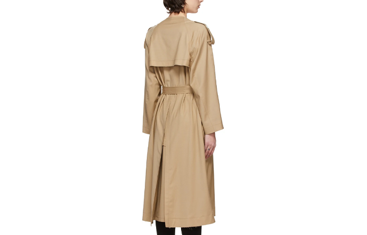 (Women) WE11DONE SS21  Collarless Long Sleeve Trench Coat - Camel WD-CT0-21-011-W-BG 圖 3