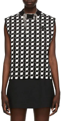 (W) WE11DONE SS21 Tank Top Tanpa Lengan Motif Kotak Hitam/Putih. WD-KV1-21-600-U-BK Order (W) WE11DONE SS21 Tank Top Tanpa Lengan Motif Kotak Hitam/Putih. WD-KV1-21-600-U-BK