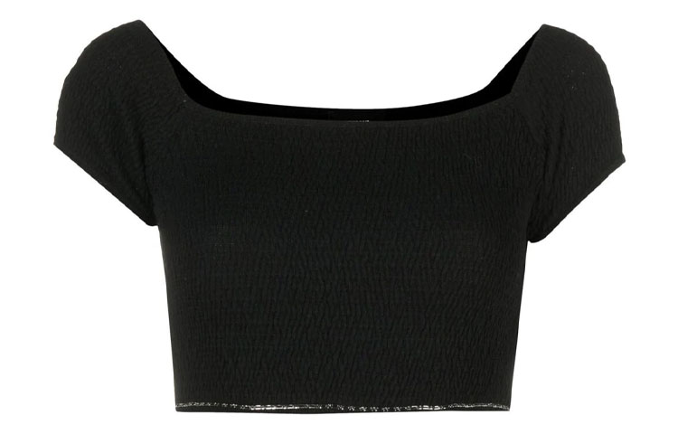 (Women) WE11DONE SS21 Off-Shoulder Cropped Top Women’s Black WD-KT0-21-635-W-BK