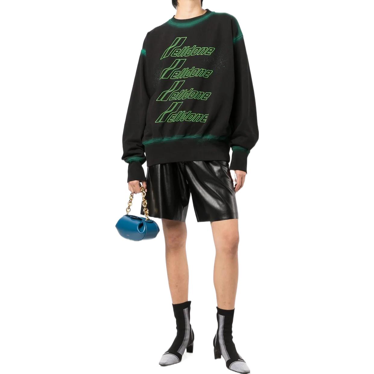 (Women) WE11DONE SS22  Black/Green Cotton Pullover Crewneck Logo Sweatshirt. WD-TS1-22-732-U-BK 圖 3