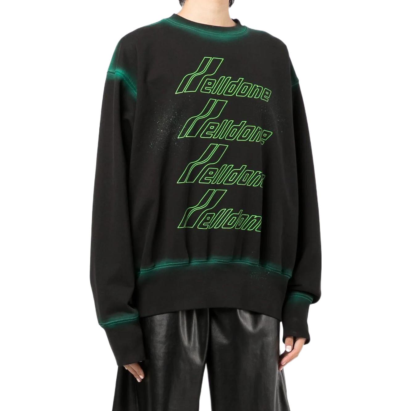 (Women) WE11DONE SS22  Black/Green Cotton Pullover Crewneck Logo Sweatshirt. WD-TS1-22-732-U-BK 圖 5