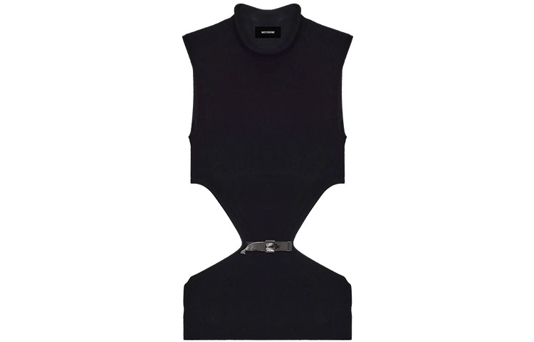 (Women) WE11DONE SS22  Black High Neck Cut-Out Knit Top with Belt Detail WD-KT1-22-649-W-BK 圖 2