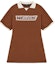 Order (Women) WE11DONE SS22 Brown Logo Graffiti Shirt Collar A-Line Dress. WD-TO1-22-721-W-BR