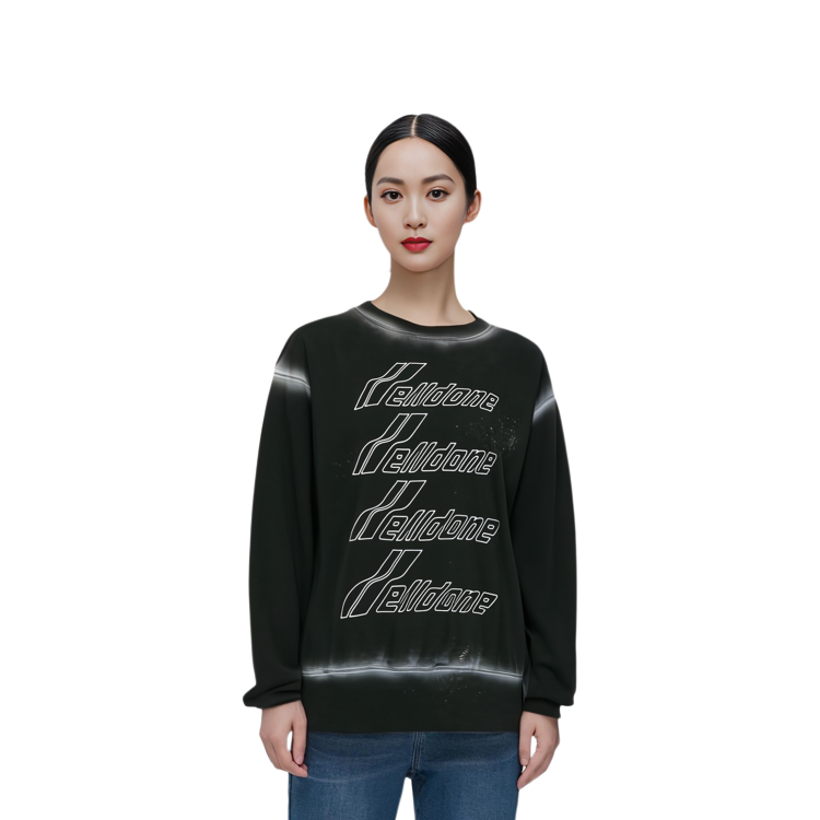 (Women) WE11DONE SS22  Logo Print Cotton Crewneck Long Sleeve Sweatshirt Black White WD-TS1-22-732-U-BW 圖 6