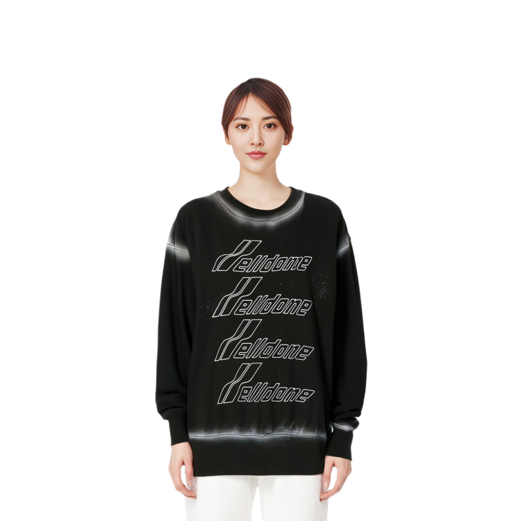 (Women) WE11DONE SS22  Logo Print Cotton Crewneck Long Sleeve Sweatshirt Black White WD-TS1-22-732-U-BW 圖 7