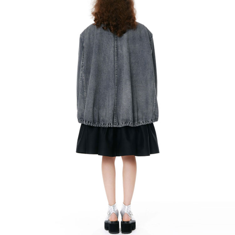 (Women) WE11DONE SS22  Washed Black Denim Jacket with V-Neck and Ruched Design. WD-DJ1-22-353-W-WB 圖 5