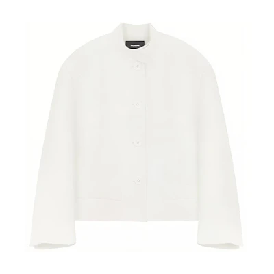 (Women) WE11DONE SS22 White Single-Breasted Padded Shoulder Jacket WD-JK1-22-102-W-WH