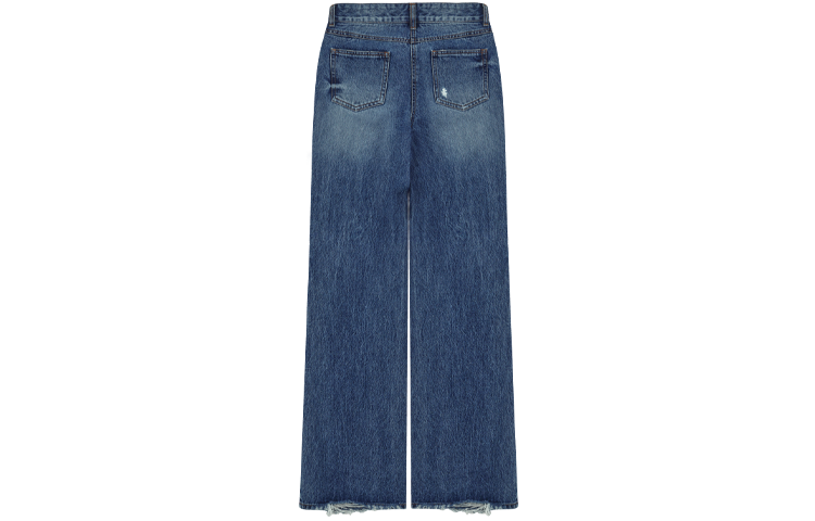 Lookbook (Women) WE11DONE SS22 Distressed Loose Fit Straight Denim Jeans Deep Blue Women WD-DP1-22-315-W-BL
