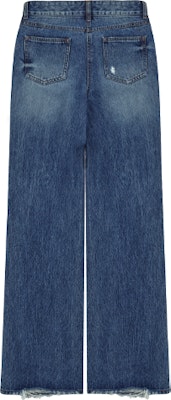 (Women) WE11DONE SS22 Distressed Loose Fit Straight Denim Jeans Deep Blue Women WD-DP1-22-315-W-BL Lookbook (Women) WE11DONE SS22 Distressed Loose Fit Straight Denim Jeans Deep Blue Women WD-DP1-22-315-W-BL