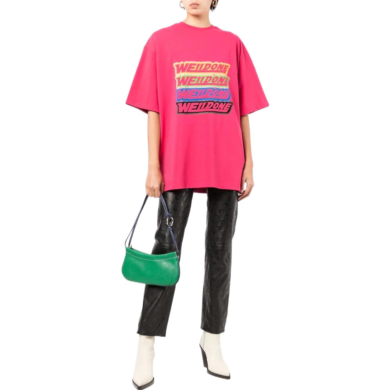 Lookbook (W) WE11DONE SS22 重疊標誌印花粉色圓領T恤 WD-TT1-22-652-U-HP