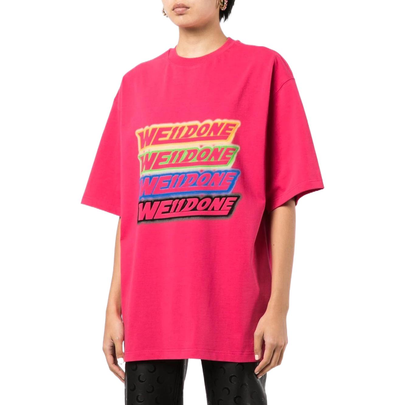 Purchase (W) WE11DONE SS22 重疊標誌印花粉色圓領T恤 WD-TT1-22-652-U-HP