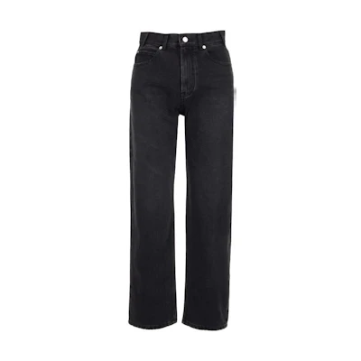 (Women) WE11DONE SS22 Washed Distressed Loose Fit Straight Jeans Women Black WD-DP1-22-315-W-WB