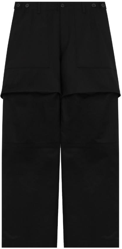 women-we-11-done-ss-23-black-solid-flap-pocket-casual-pants-wd-pt-1-23-238-w-bk