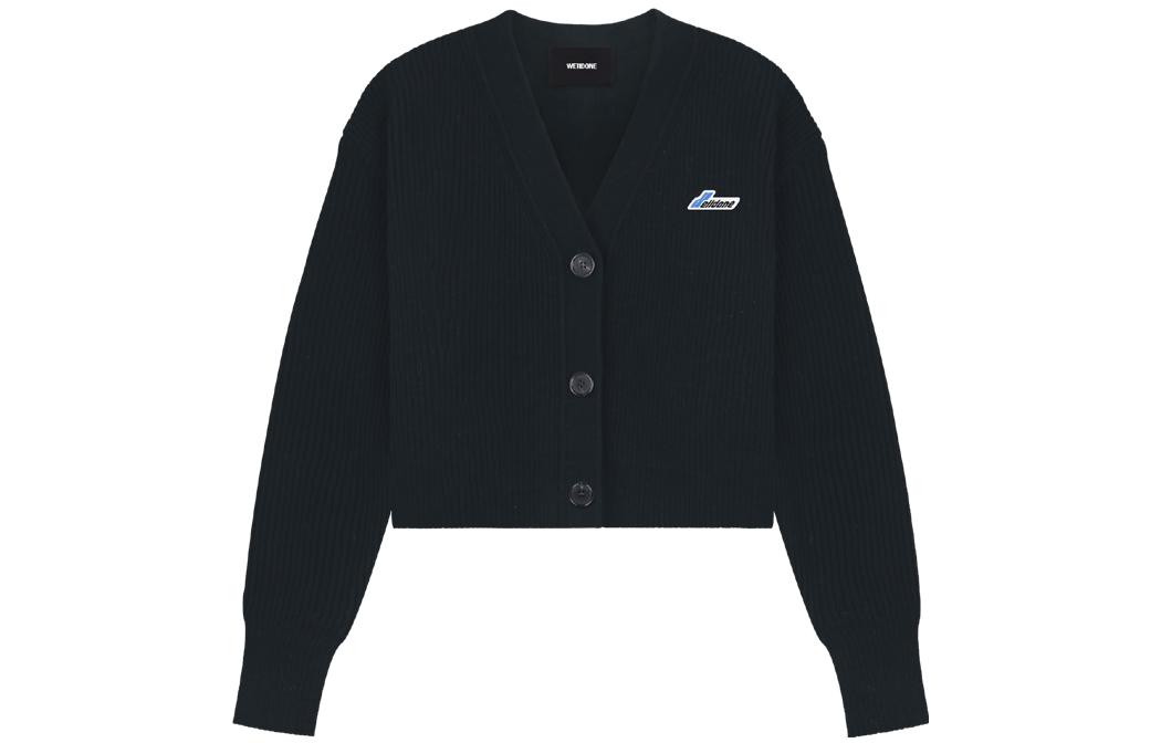 Order (W) WE11DONE SS23 黑色V領針織毛衣 前字母Logo款式 WD-KC1-23-670-W-BK