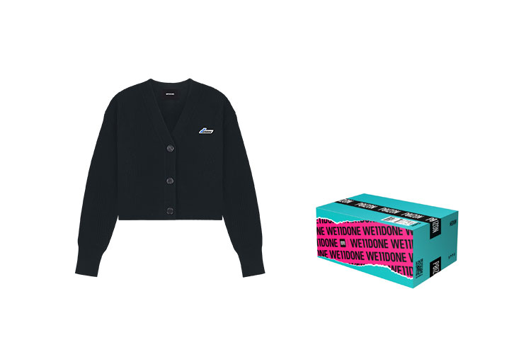 Lookbook (W) WE11DONE SS23 黑色V領刺繡標誌針織毛衣禮盒裝 WD-KC3-22-646-W-BK