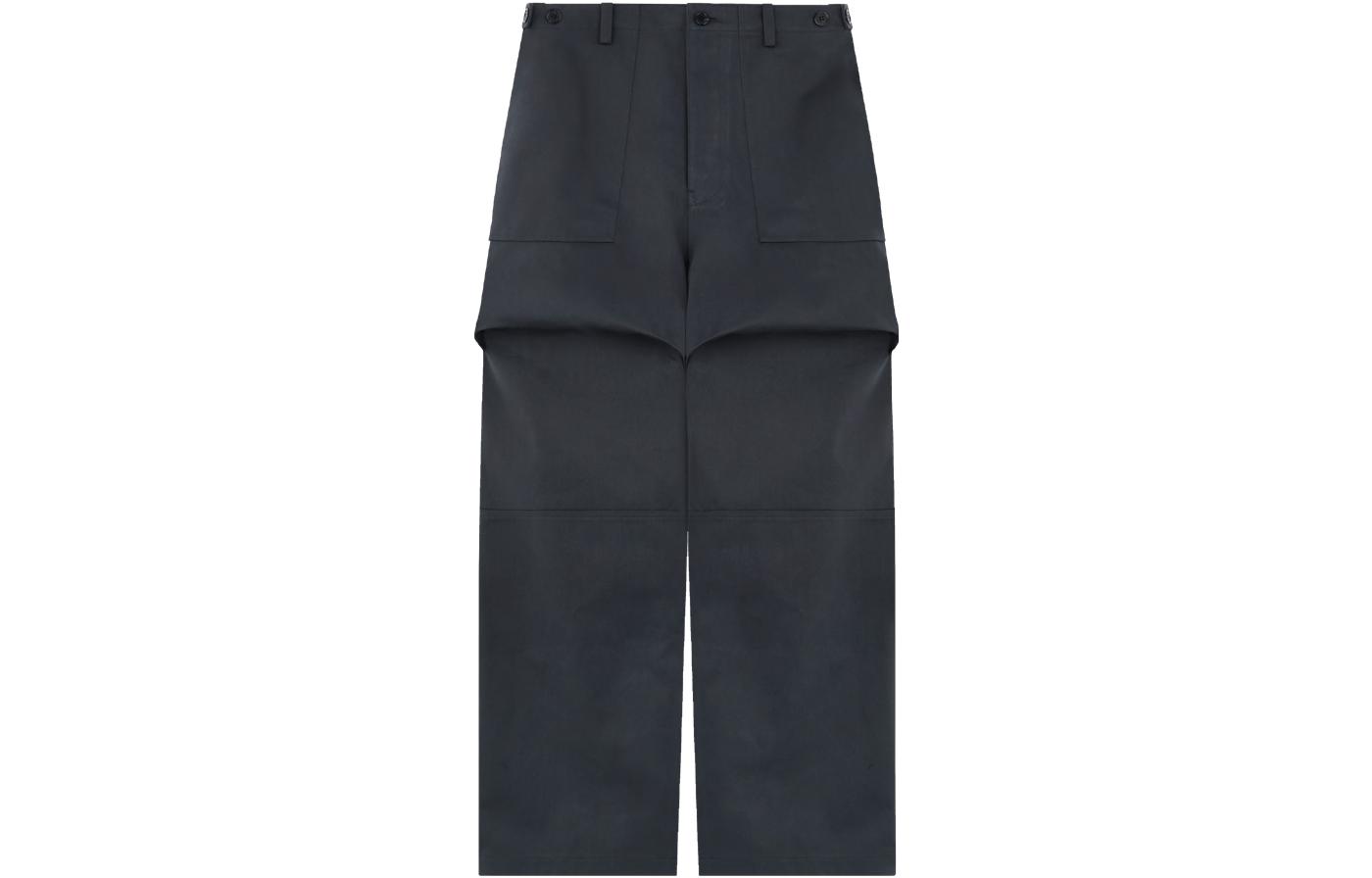 (Women) WE11DONE SS23  Charcoal Grey Relaxed Fit Pants with Flap Pockets WD-PT1-23-238-W-CH