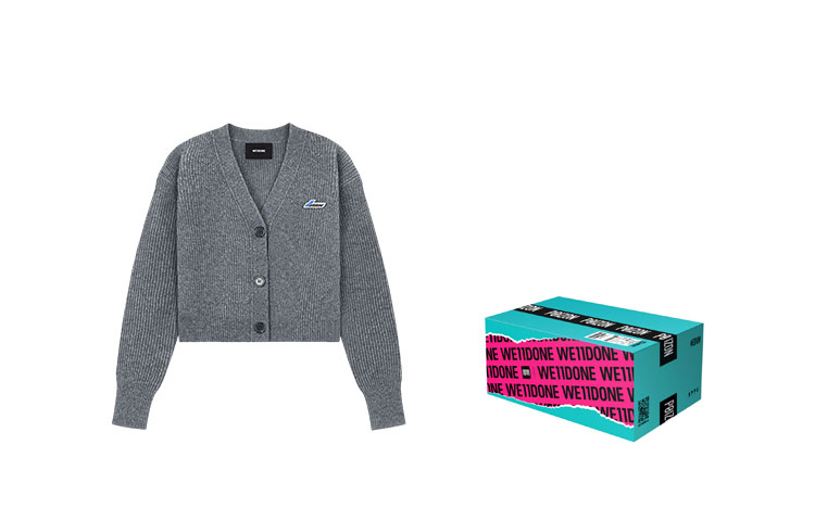 Cheap (W) WE11DONE SS23 灰色V領標誌針織毛衣 禮盒款 WD-KC1-23-670-W-GY