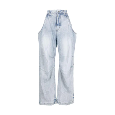 (Women) WE11DONE SS23 High-Waisted Wide-Leg Jeans Blue WD-DP3-23-354-W-SK