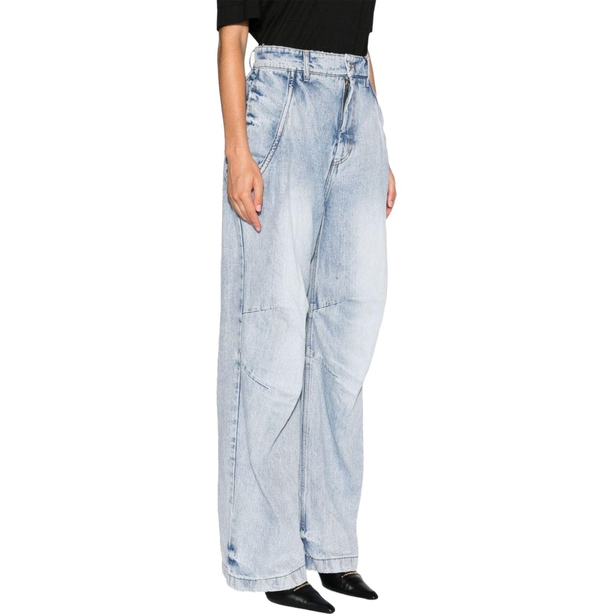Purchase (Women) WE11DONE SS23  High-Waisted Wide-Leg Jeans Blue WD-DP3-23-354-W-SK