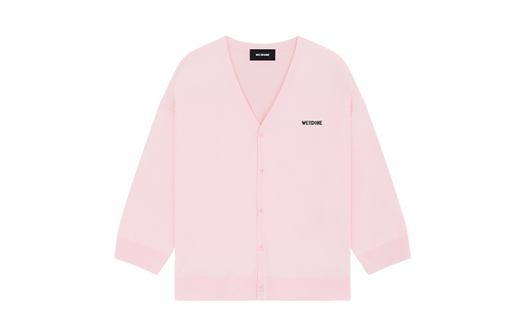 (Women) WE11DONE SS23  Solid Logo Knit Sweater Light Pink WD-KC1-23-666-W-LP