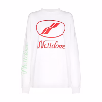 (Women) WE11DONE SS23 White Pullover Letter Print Regular T-Shirt. WDTP420712U-WHITE