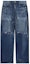Buy (Women) WE11DONE SS23 Distressed Straight-Leg Casual Jeans Blue WD-DP1-23-343-W-BL