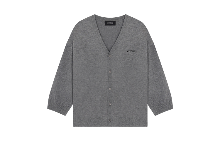 Order (W) WE11DONE SS23 女款灰色V領針織毛衣 Logo款 - 灰色 WD-KC1-23-666-W-GY