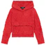 Buy (Women) WE11DONE SS23 Xmas Style Solid Ruched Cropped Hoodie Women’s Red WD-JP1-23-088-W-RD