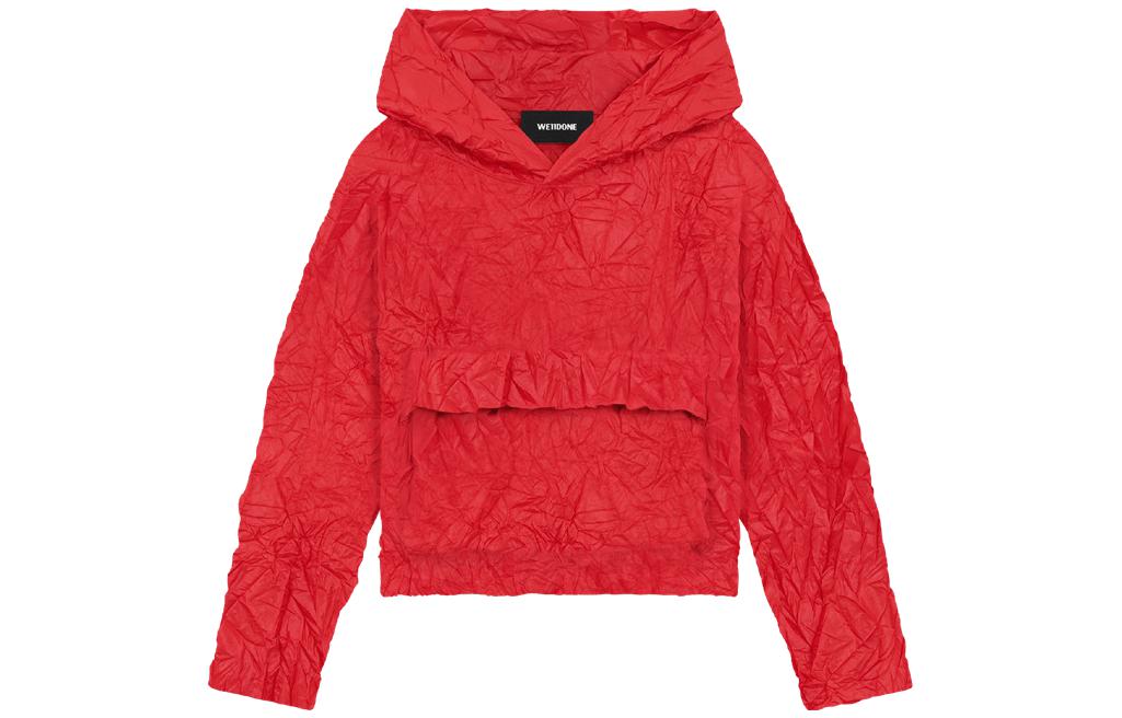 (Women) WE11DONE SS23 Xmas Style Solid Ruched Cropped Hoodie Women’s Red WD-JP1-23-088-W-RD 圖 2