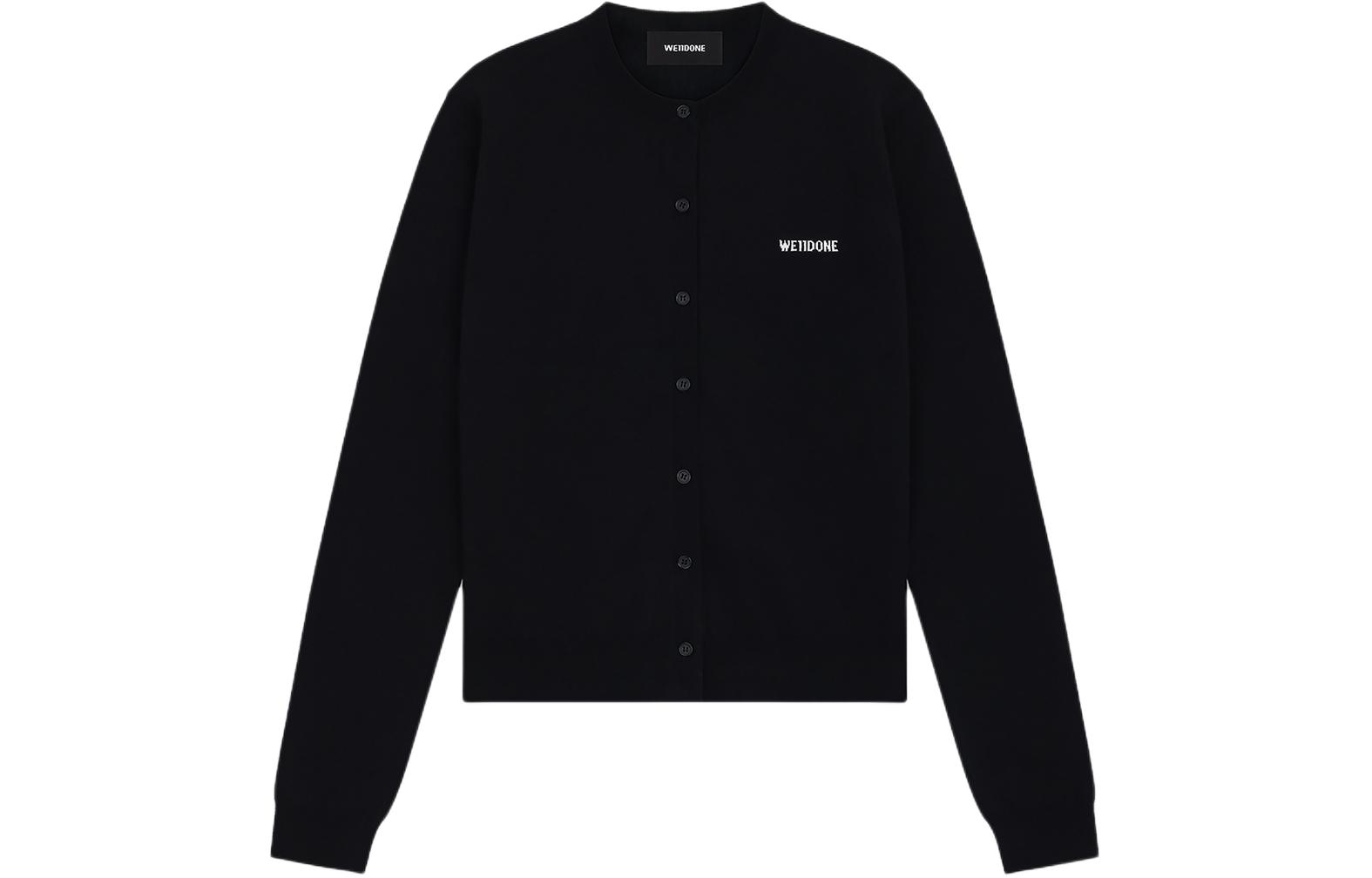 (Women) WE11DONE SS24  Black Jacquard Logo Knit Cardigan WD-KC1-24-605-W-BK