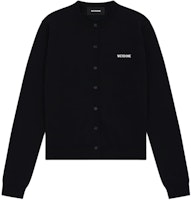 (Women) WE11DONE SS24 Black Jacquard Logo Knit Cardigan WD-KC1-24-605-W-BK (Women) WE11DONE SS24 Black Jacquard Logo Knit Cardigan WD-KC1-24-605-W-BK