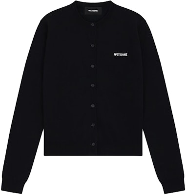 (W) WE11DONE SS24 黑色提花logo針織開襟衫 WD-KC1-24-605-W-BK Buy (W) WE11DONE SS24 黑色提花logo針織開襟衫 WD-KC1-24-605-W-BK