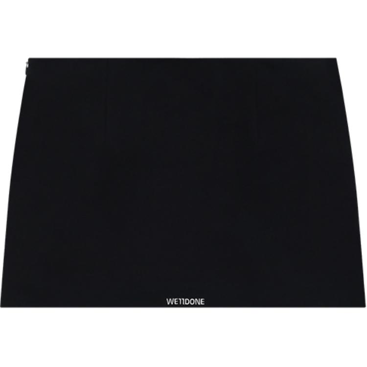 Lookbook (Women) WE11DONE SS24  Black Mid-Rise Letter Print Casual Skirt. WD-TK1-24-832-W-BK