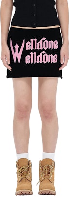 (Women) WE11DONE SS24 Black Mid-Rise Letter Print Casual Skirt. WD-TK1-24-832-W-BK Shop (Women) WE11DONE SS24 Black Mid-Rise Letter Print Casual Skirt. WD-TK1-24-832-W-BK