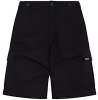 (Women) WE11DONE SS24 Black Mid-Rise Plain Zipper Casual Shorts. WD-PT1-24-213-W-BK (Women) WE11DONE SS24 Black Mid-Rise Plain Zipper Casual Shorts. WD-PT1-24-213-W-BK