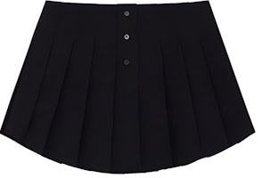 (Women) WE11DONE SS24 Black Pleated Mini Skirt - Casual Solid Color. WD-SK1-24-243-W-BK (Women) WE11DONE SS24 Black Pleated Mini Skirt - Casual Solid Color. WD-SK1-24-243-W-BK