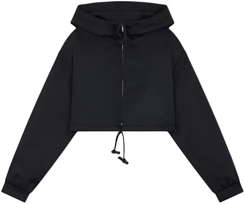 (W) WE11DONE SS24 黑色緞面抽繩短版連帽外套 WD-JP0-24-091-W-BK Order (W) WE11DONE SS24 黑色緞面抽繩短版連帽外套 WD-JP0-24-091-W-BK