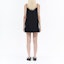 Purchase (Women) WE11DONE SS24 Black Satin V-Neck Slip Dress with Zippered Pocket. WD-OP0-24-149-W-BK