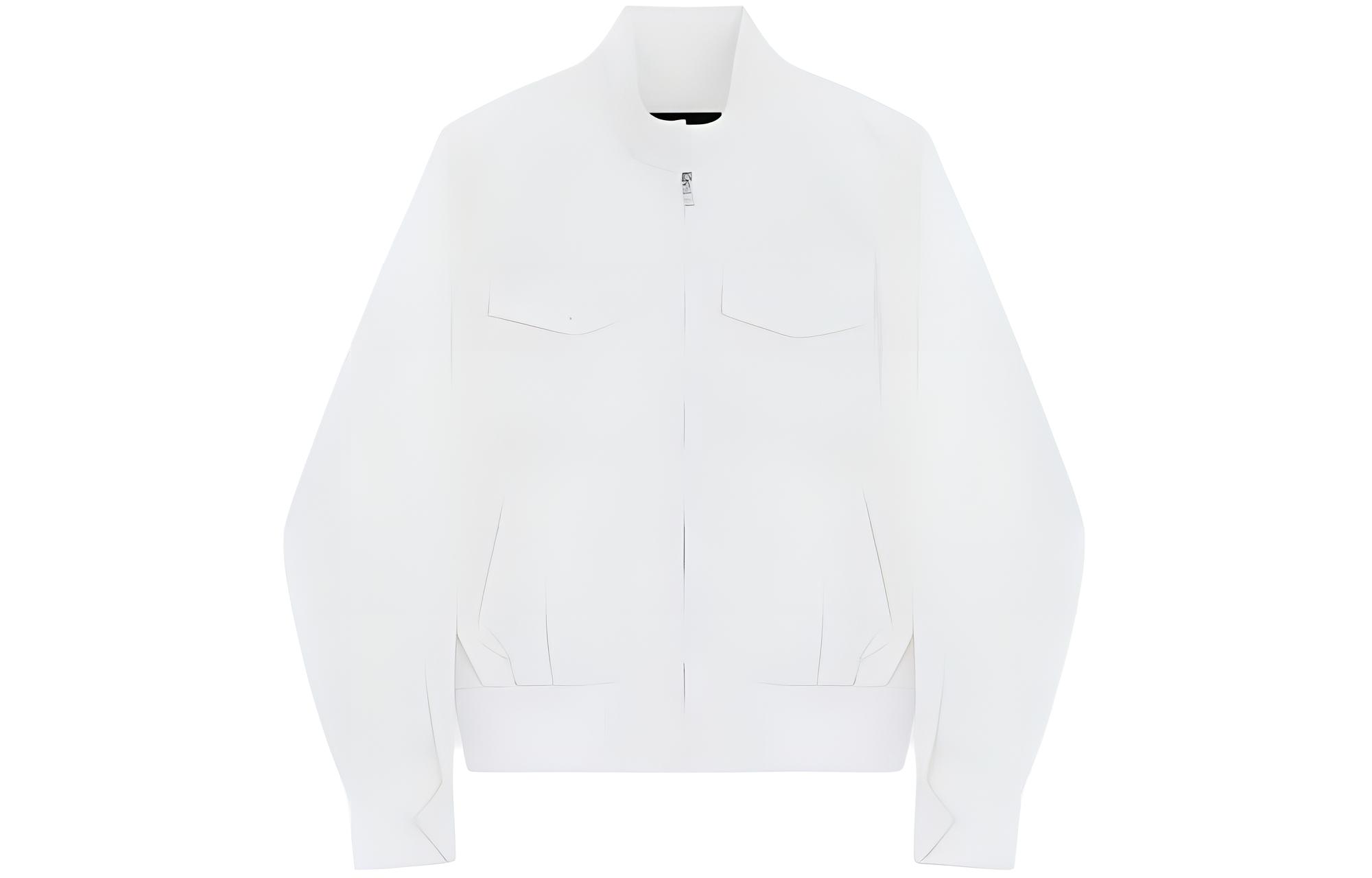 (Women) WE11DONE SS24  Embroidered Logo Zip-Up Jacket White WD-JP1-24-072-W-WH