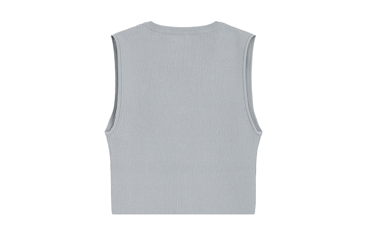 (Women) WE11DONE SS24  Grey Ribbed Button Knit Vest Short Fall Collection WD-KV1-24-645-W-GY 圖 3