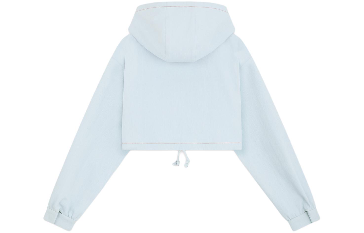 (Women) WE11DONE SS24  Light Blue Denim Drawstring Cropped Hoodie Jacket. WD-JP0-24-093-W-IC 圖 3