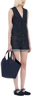 (W) WE11DONE SS24 低腰牛仔短褲 海軍藍對比縫線短褲 WD-DP0-24-385-W-NV Details for (W) WE11DONE SS24 低腰牛仔短褲 海軍藍對比縫線短褲 WD-DP0-24-385-W-NV