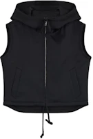 (Women) WE11DONE SS24 Satin Zip-Up Sleeveless Hoodie Vest - Black WD-VT0-24-101-W-BK (Women) WE11DONE SS24 Satin Zip-Up Sleeveless Hoodie Vest - Black WD-VT0-24-101-W-BK