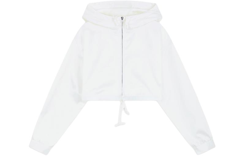(Women) WE11DONE SS24  White Satin Drawstring Cropped Hooded Jacket. WD-JP0-24-091-W-WH 圖 2