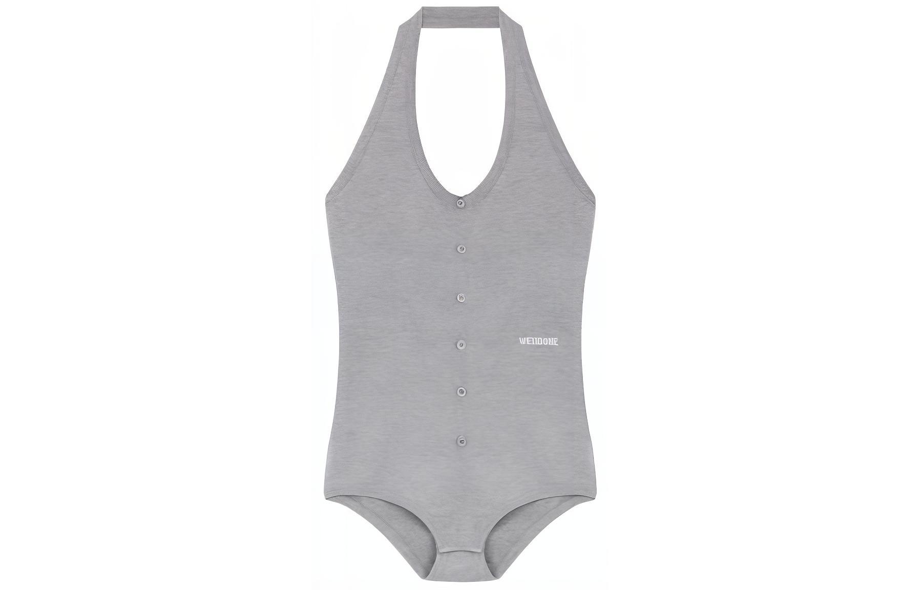 (Women) WE11DONE SS24 Backless Halter Slim Jumpsuit Women’s Grey WD-KB1-24-612-W-GY