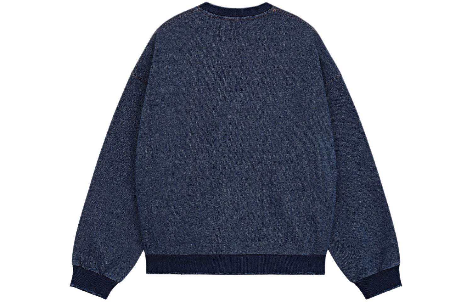 (Women) WE11DONE SS24 Blue Faux Denim V-Neck Pullover Sweatshirt Women. WD-TS0-24-797-W-BL 圖 3