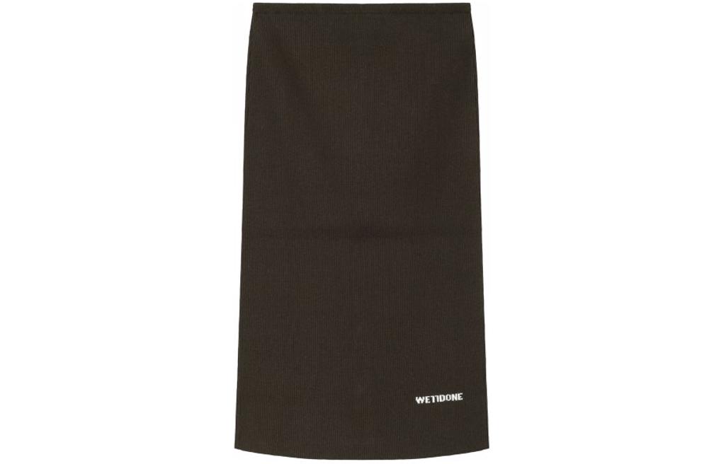 (Women) WE11DONE SS24 Brown Mid-Waist Letter Print Casual Maxi Skirt Women. WD-KS1-24-602-W-BR